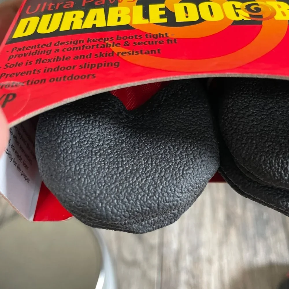 New Ultra Paws Rugged Dog Black Red Boots Dog Pets Size 0 Petite 1.25 inches